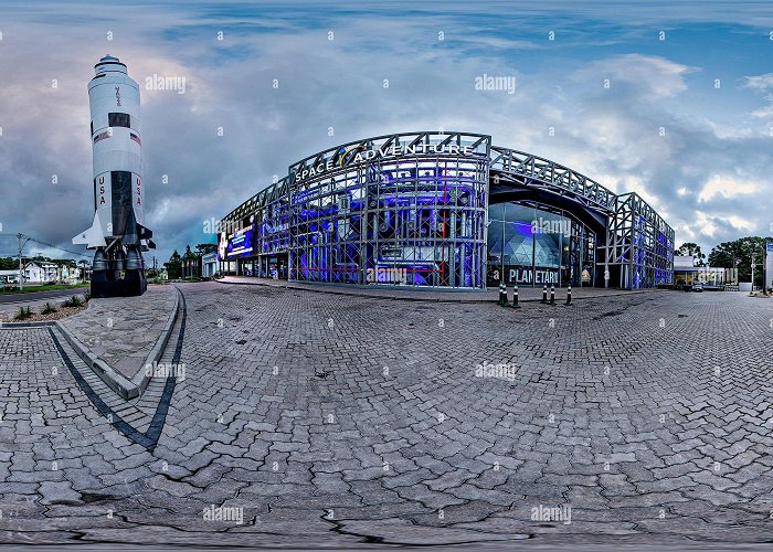 Panorama XXL 360° view of Space Adventure tourist attraction - Alamy photo