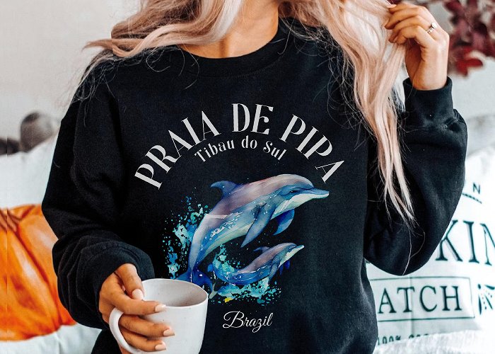 Dolphin Bay Praia De Pipa Brazil Sweatshirt, Praia De Pipa Soft and ... photo