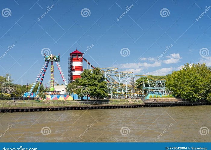 Parque de la Costa Slide and Roller Coaster in the Coast Park Funfair in Tigre ... photo