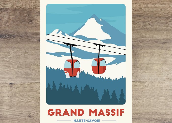 Grand Massif Expresse Ski Lift Grand Massif Ski Resort Print, Samoens Gondola, Vintage Travel ... photo