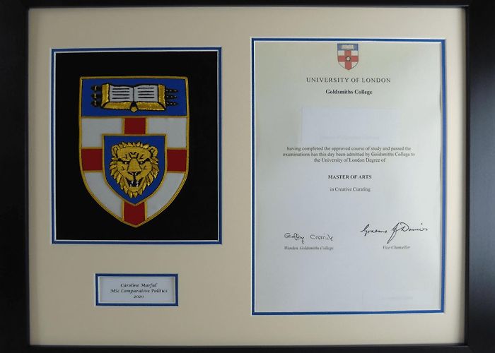 Goldsmiths, University of London NEW Goldsmiths Degree Certificate Frame photo